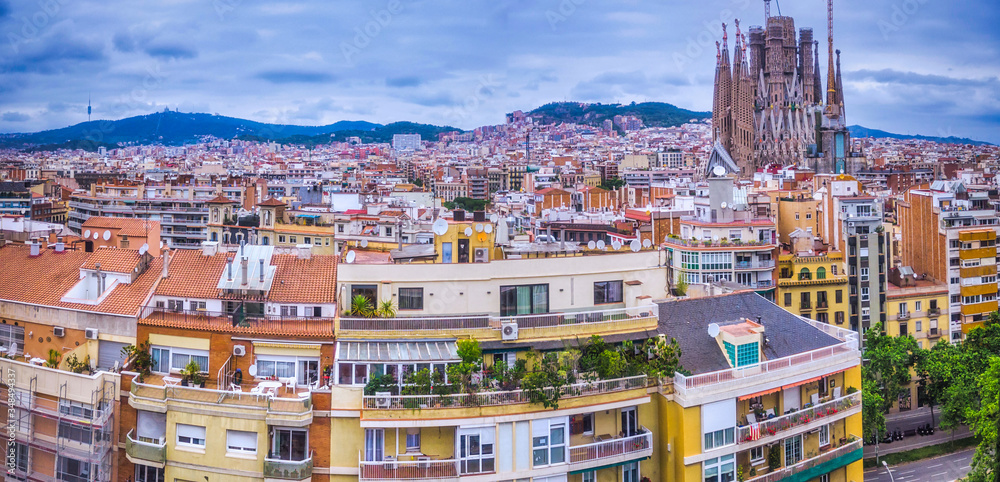 Sagrada Familia. Basilica of Gaudi in Barcelona, Catalonia, Spain, UNESCO heritage site