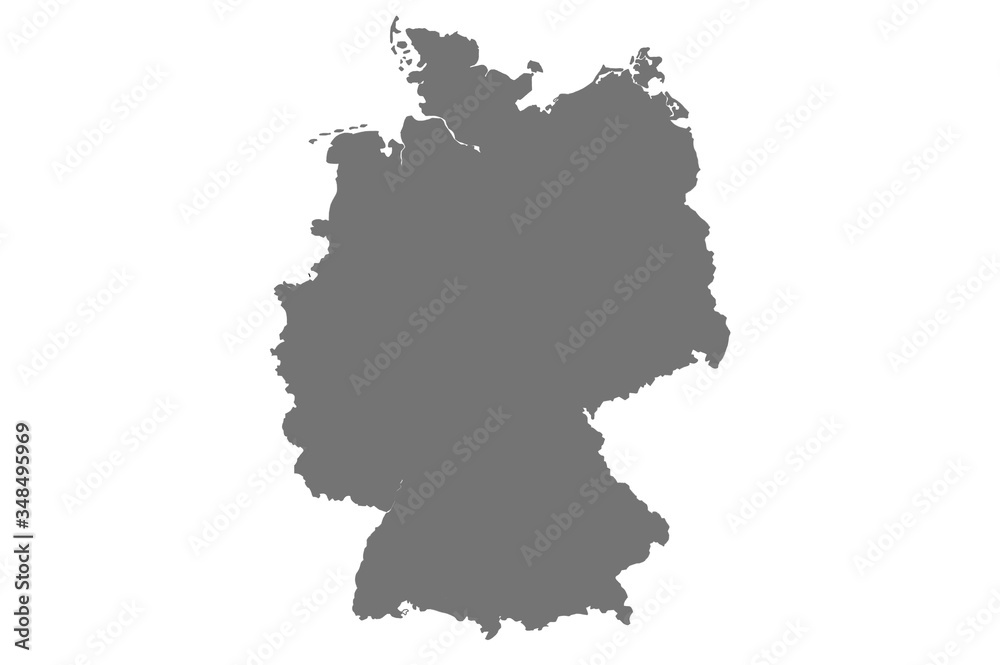 Map of Germany with isolated on white background