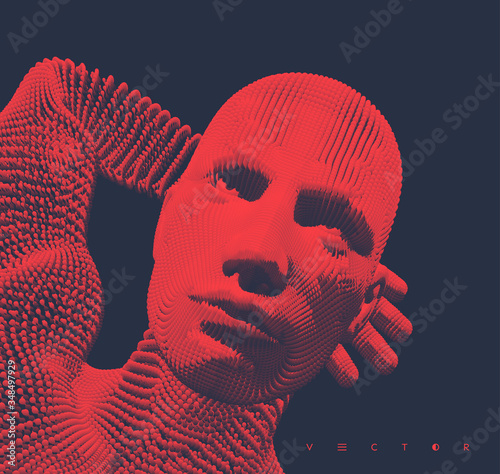 Time to relax. Man holding hand behind his head. Artificial intelligence concept. Futuristic background. Vector Illustration for advertising, marketing or presentation.