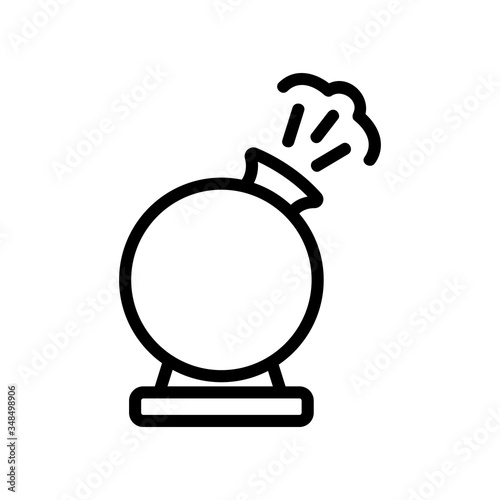 steam air purifier round side view icon vector. steam air purifier round side view sign. isolated contour symbol illustration