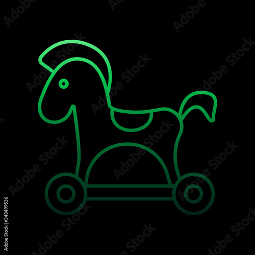 horse on wheels line nolan icon. Simple thin line, outline vector of toys icons for ui and ux, website or mobile application
