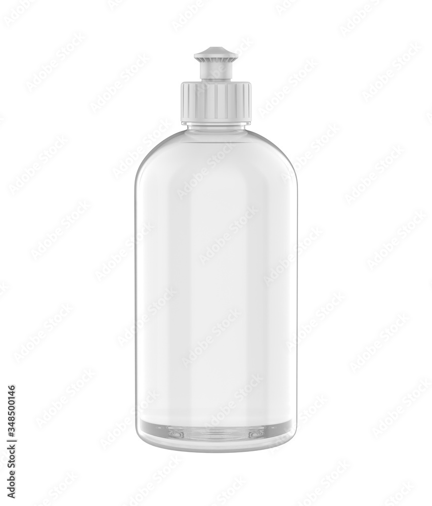 Blank transparent bottle with Push Pull Bottle Cap for mock up and branding, 3d render illustration. Blank transparent bottle with Push Pull Bottle Cap for mock up and branding, 3d render illustration.