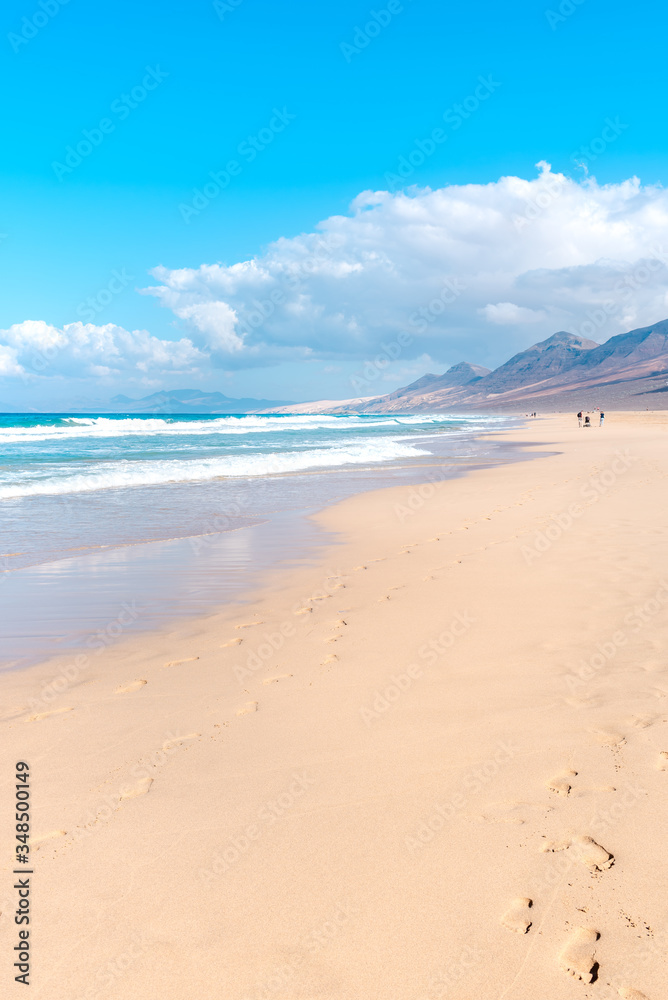 Waters of the Atlantic Ocean. Mysterious Cofete Beach, Fuerteventura, Jandia Peninsula Waters of the Atlantic Ocean. Mysterious Cofete Beach, Fuerteventura, Jandia Peninsula