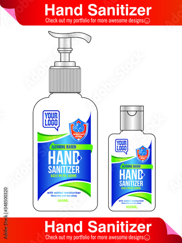 Hand sanitizer disinfectant label design vector illustration graphic template for packaging design.