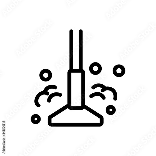 dust emission into air from brush vacuum cleaner icon vector. dust emission into air from brush vacuum cleaner sign. isolated contour symbol illustration