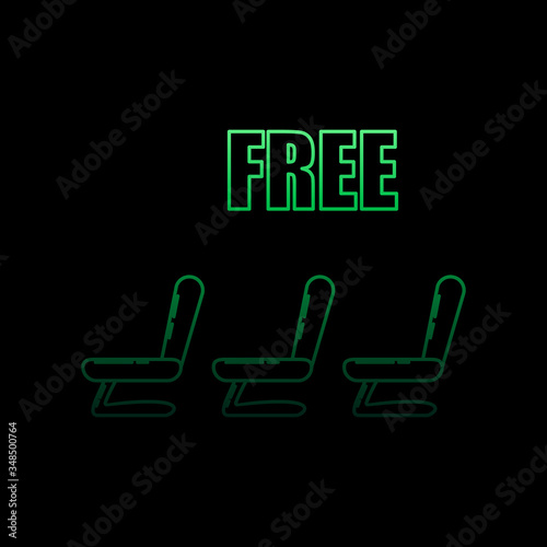 free seats in the plane nolan icon. Simple thin line, outline vector of Airport icons for ui and ux, website or mobile application