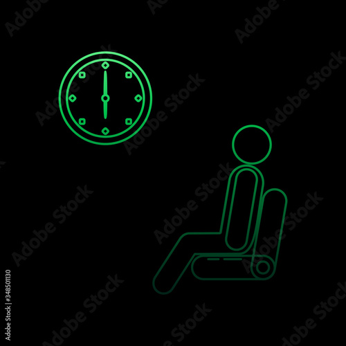 a person is waiting for his flight nolan icon. Simple thin line, outline vector of Airport icons for ui and ux, website or mobile application