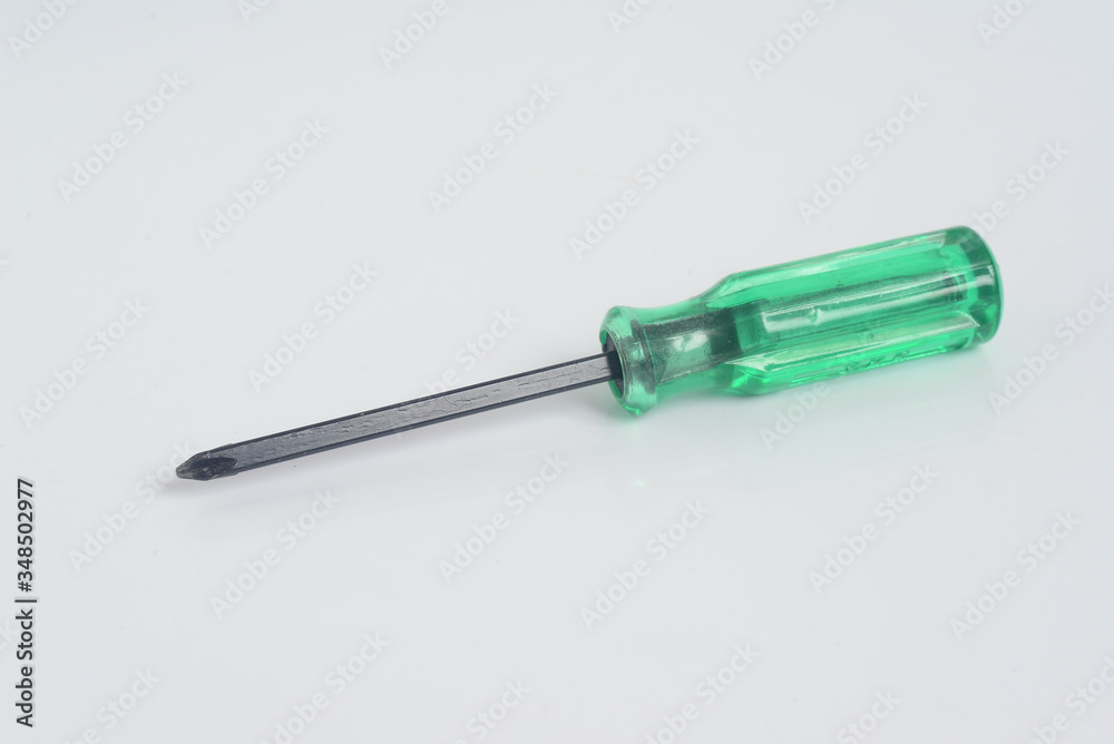 Cross - Reset Head Screwdriver on white background Cross - Reset Head Screwdriver on white background
