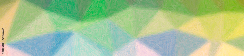 Abstract illustration of blue, green, purple, yellow Impasto background