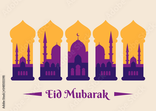 Eid Mubarak or Eid Al Fitr. Eid Al Fitr. Eid-Al-Fitr mubarak. Eid adha mubarak arabic greeting card. Muslim Community Festival. Eid Mubarak vector greeting. Eid Mubarak Islamic background vector