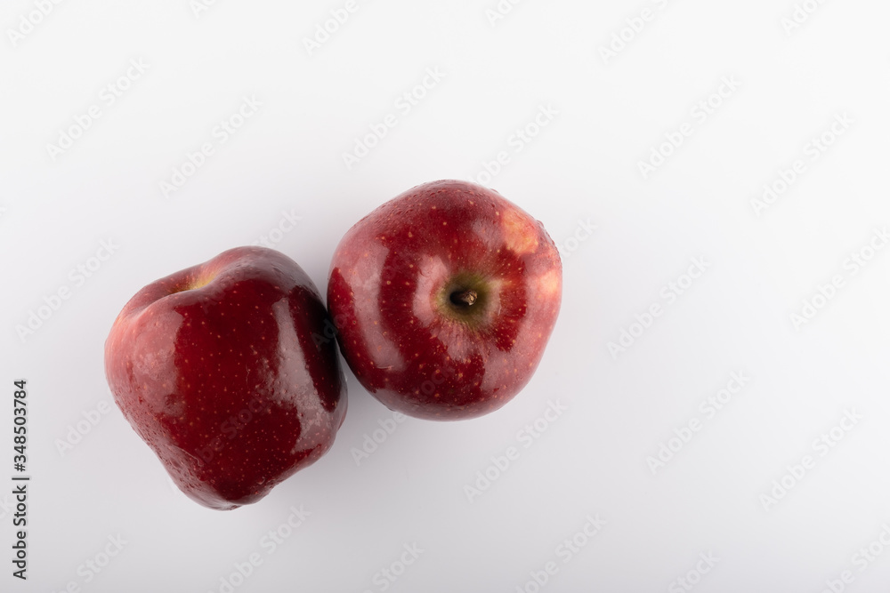 Ripe red apple on a white background Ripe red apple on a white background