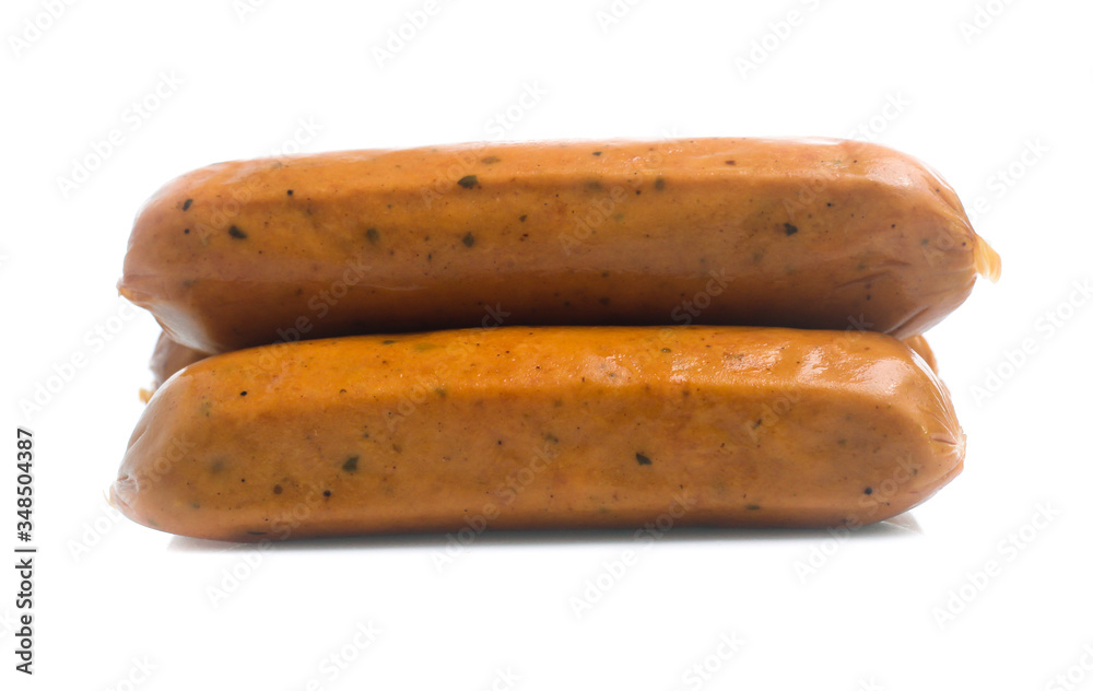 Frankfurter sausage isolated on white background Frankfurter sausage isolated on white background
