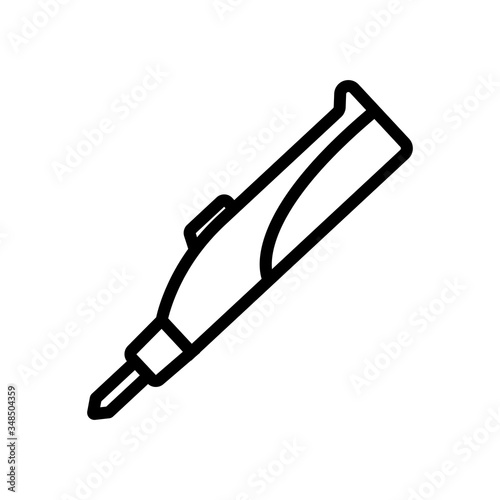 battery soldering iron icon vector. battery soldering iron sign. isolated contour symbol illustration