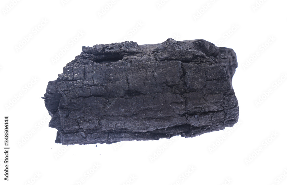 Natural wood charcoal Isolated on white Natural wood charcoal Isolated on white