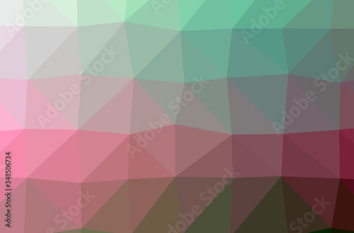 Illustration of abstract Green, Red horizontal low poly background. Beautiful polygon design pattern.