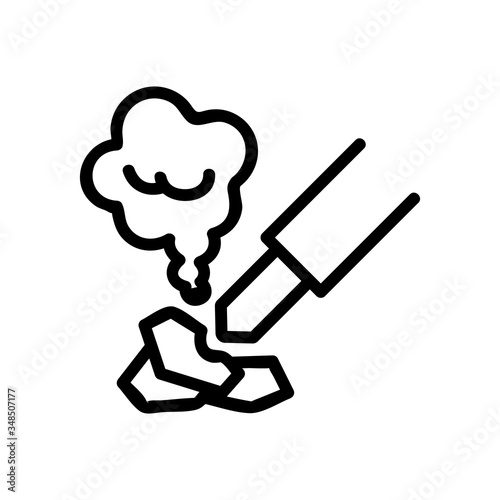 soldering iron in process icon vector. soldering iron in process sign. isolated contour symbol illustration