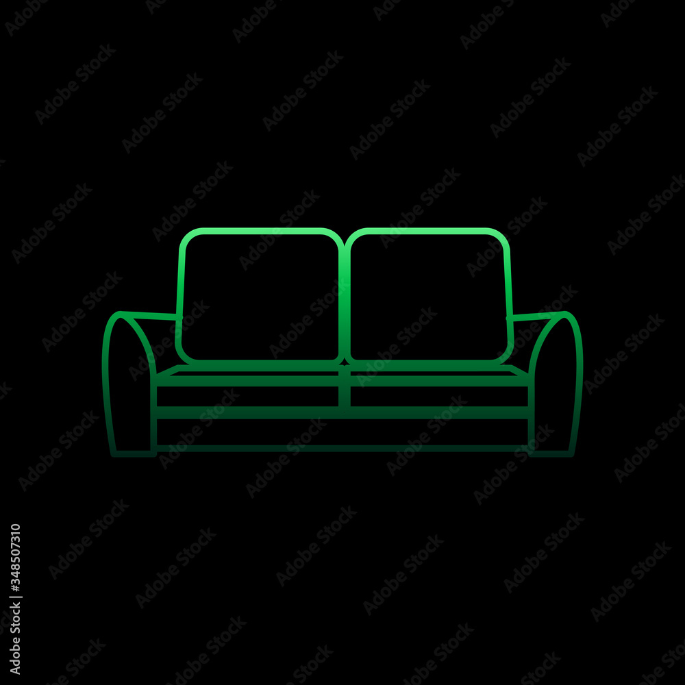two seater sofa nolan icon. Simple thin line, outline vector of Furniture icons for ui and ux, website or mobile application two seater sofa nolan icon. Simple thin line, outline vector of Furniture icons for ui and ux, website or mobile application