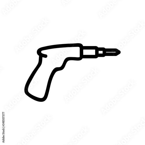hand soldering iron icon vector. hand soldering iron sign. isolated contour symbol illustration