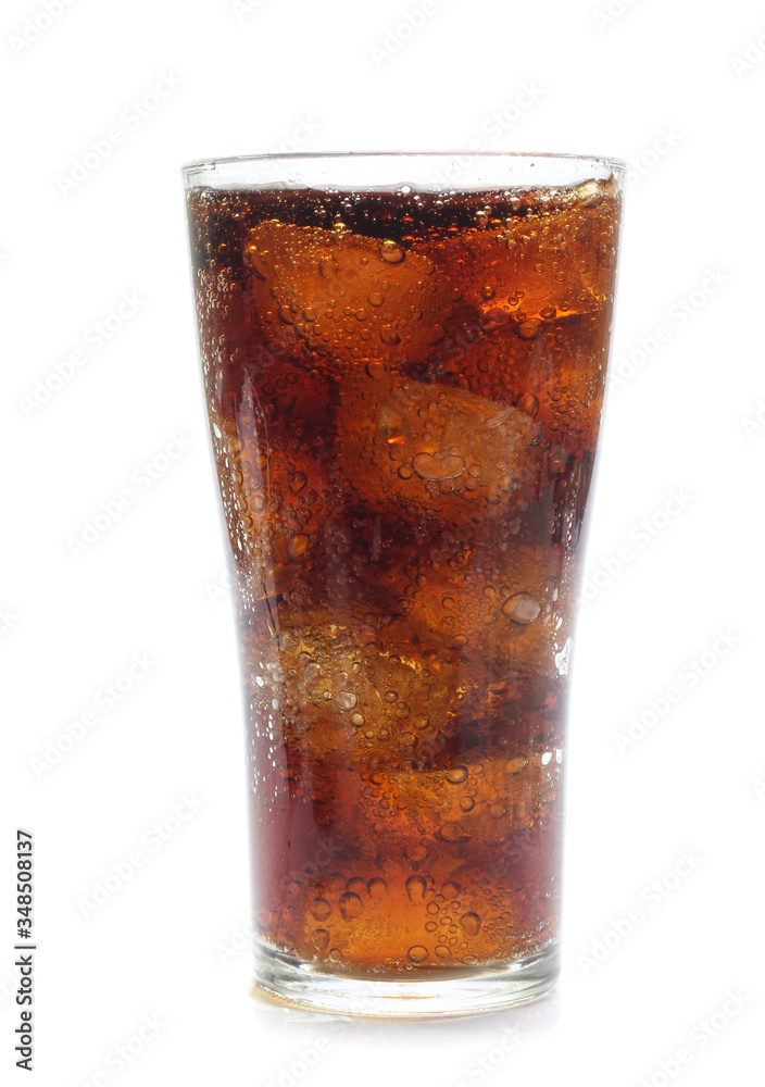 Cola in a glass isolated on white Cola in a glass isolated on white