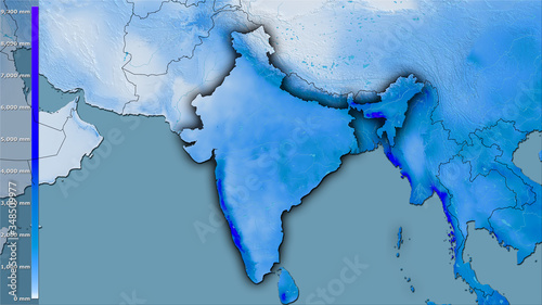 India  annual precipitation - dark glow