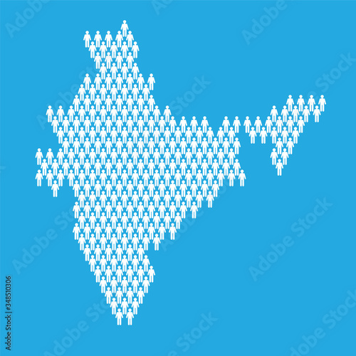 India population. Statistic map made from stick figure people