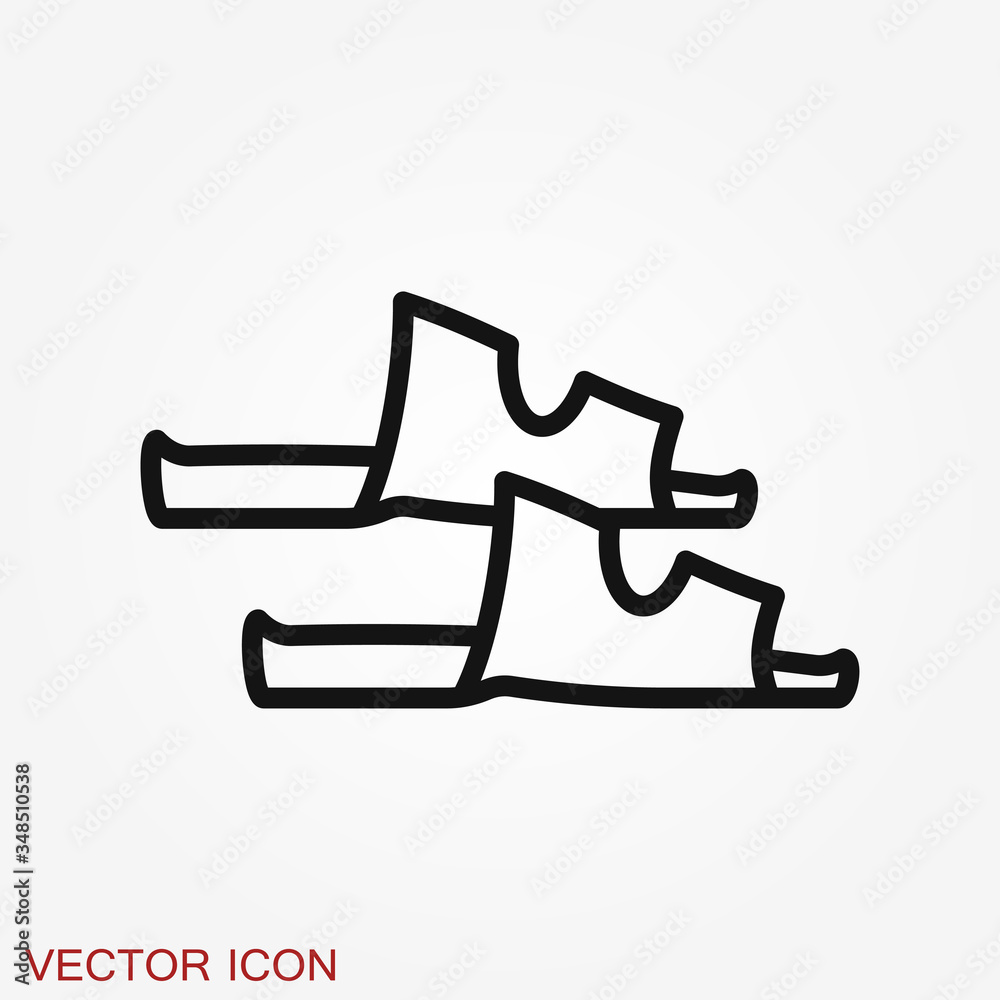 Sandal icon, symbol of womanish shoe, vector Sandal icon, symbol of womanish shoe, vector