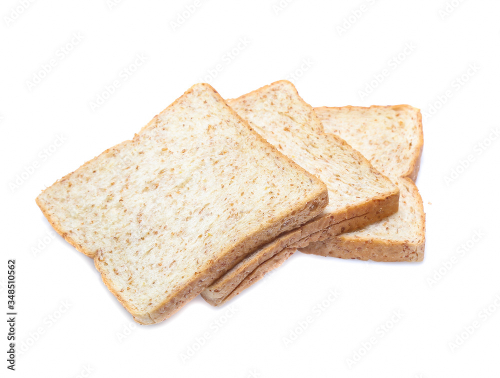 sliced bread isolated on white background