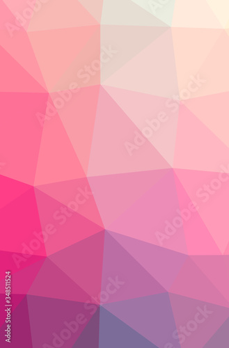 Illustration of abstract Pink vertical low poly background. Beautiful polygon design pattern.