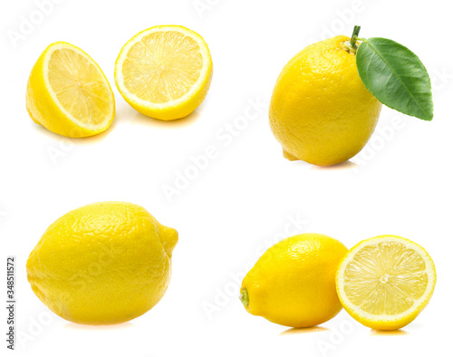 lemon isolated on white background (set mix collection)