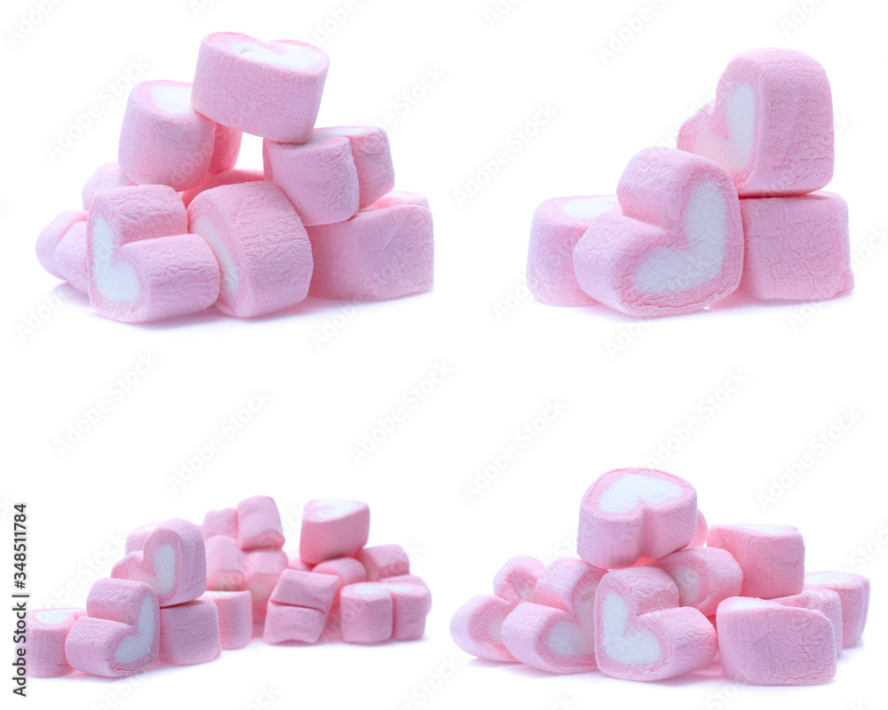 colorful marshmallows candy isolated on white background colorful marshmallows candy isolated on white background
