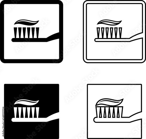 Toothpaste Toothbrush Icon