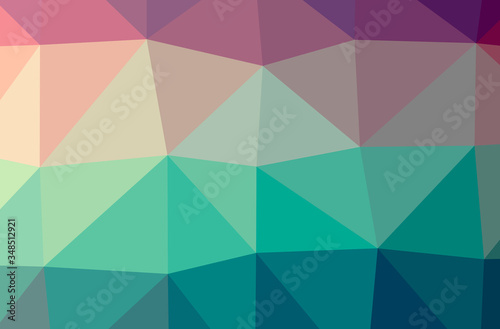 Illustration of abstract Blue, Green horizontal low poly background. Beautiful polygon design pattern.