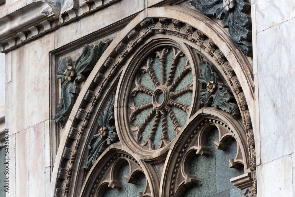 Architectural detail, Florence Cathedral of Saint Mary of the Flowers. World Heritage Site