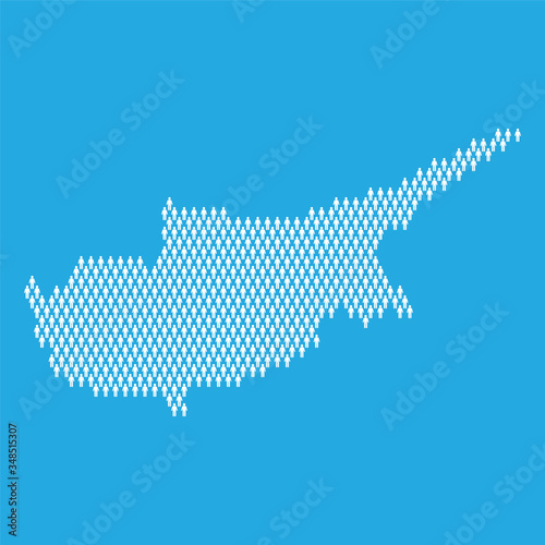 Cyprus population. Statistic map made from stick figure people