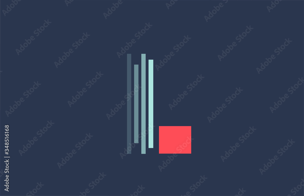 L red blue alphabet letter logo icon for company and business with line design L red blue alphabet letter logo icon for company and business with line design