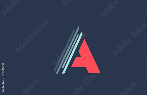 A red blue alphabet letter logo icon for company and business with line design