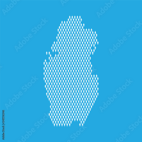 Qatar population. Statistic map made from stick figure people