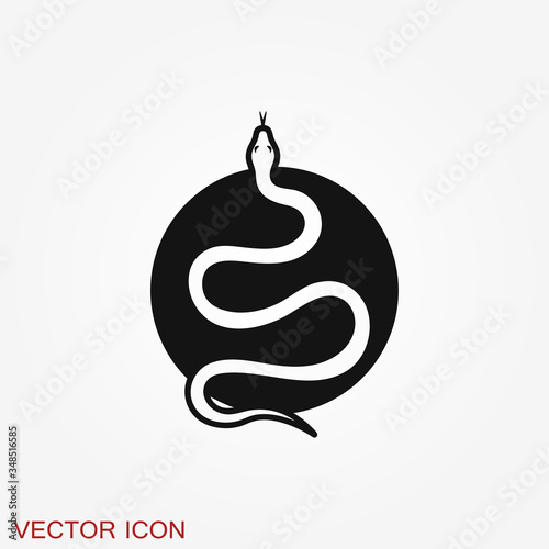 Snake vector icon, animal symbol isolated on background.