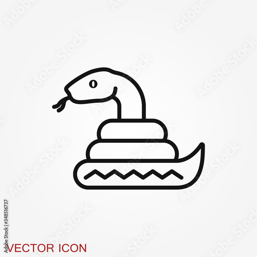 Snake vector icon, animal symbol isolated on background.