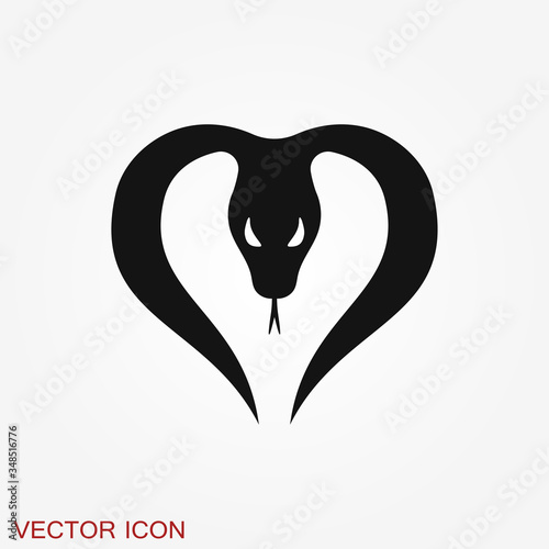 Snake vector icon, animal symbol isolated on background.