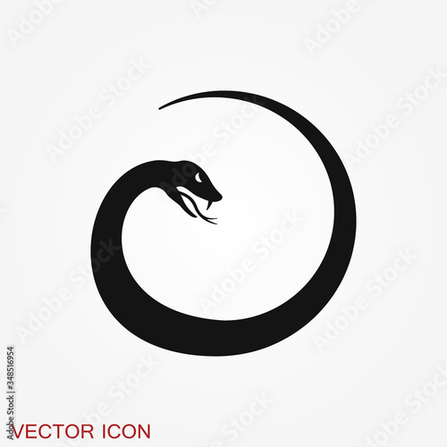 Snake vector icon, animal symbol isolated on background.