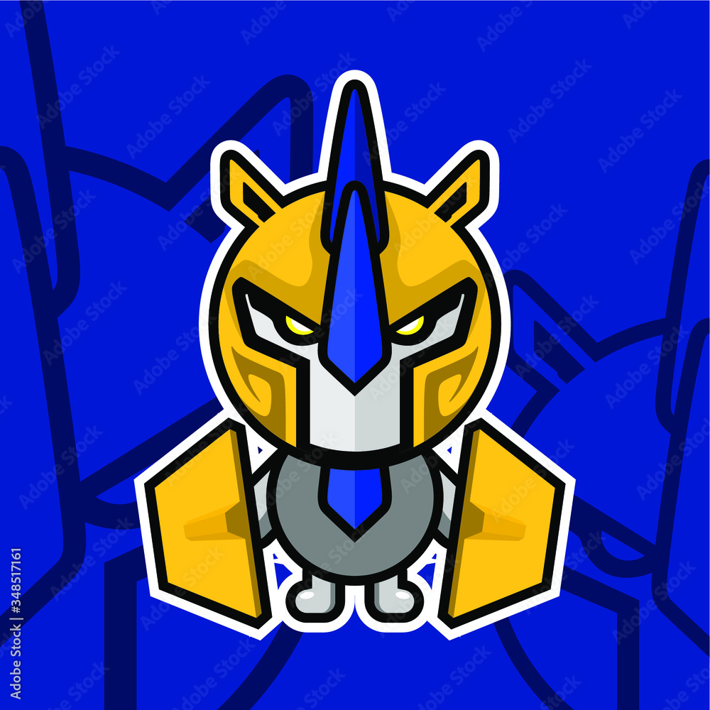 illustration vector graphic of spartan rhinoceros character