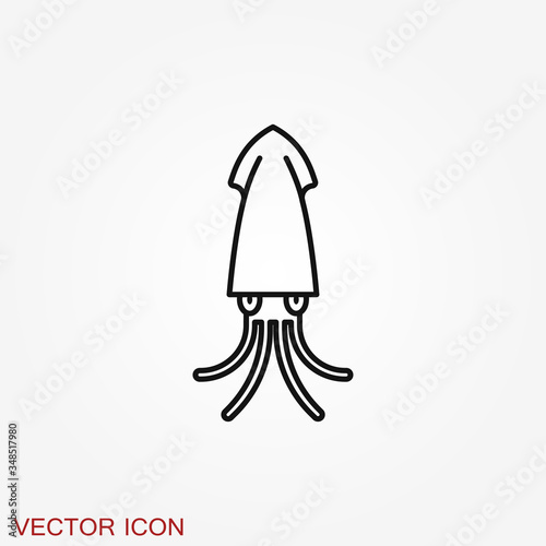 Squid icon. Abstract squid on background. Vector illustration