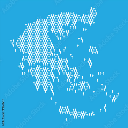Greece population. Statistic map made from stick figure people