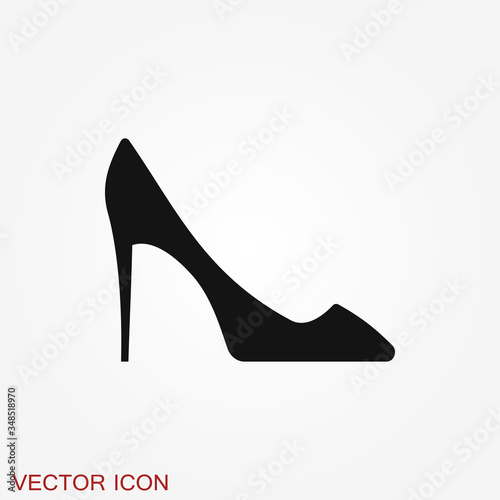 Shoes vector icon. Stiletto symbol isolated on background.