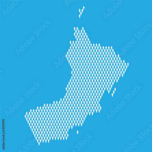 Oman population. Statistic map made from stick figure people