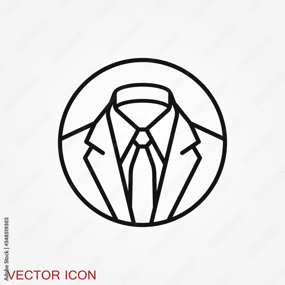 Suit vector icon symbol isolated on background.. Vector art. Suit vector icon symbol isolated on background.. Vector art.