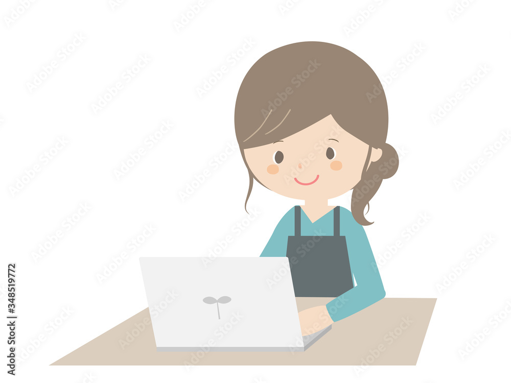 Young woman working with a laptop Young woman working with a laptop