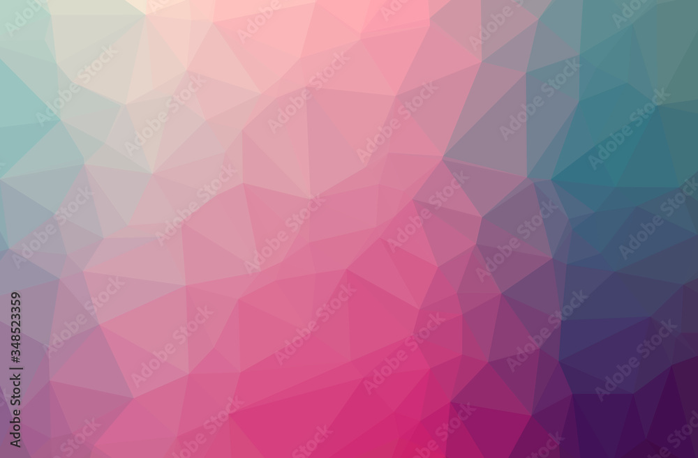 Obraz premium Illustration of abstract Pink horizontal low poly background. Beautiful polygon design pattern.