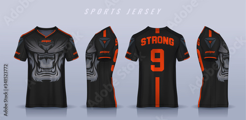 t-shirt sport design template, Soccer jersey mockup for football club. uniform front and back view.